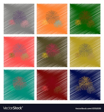 Assembly flat shading style firework vector image