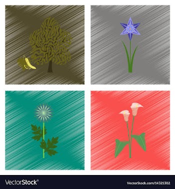 Assembly flat shading style floral vector image