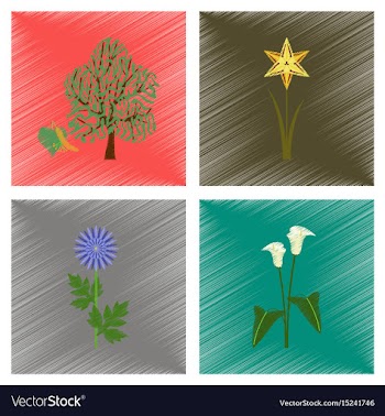 Assembly flat shading style floral vector image
