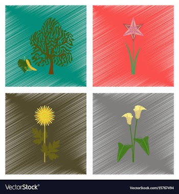Assembly flat shading style floral vector image
