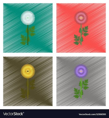 Assembly flat shading style flower vector image