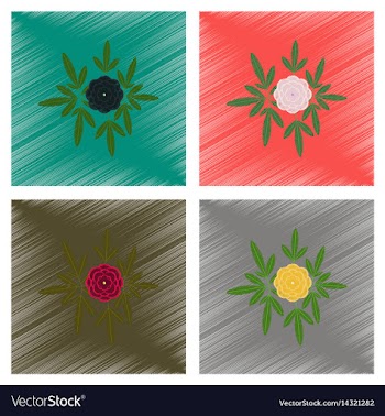 Assembly flat shading style flower vector image