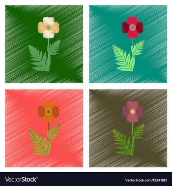 Assembly flat shading style flower vector image