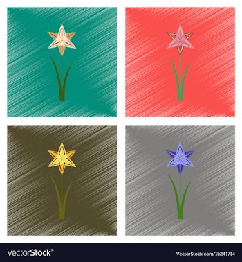 Assembly flat shading style flower vector image