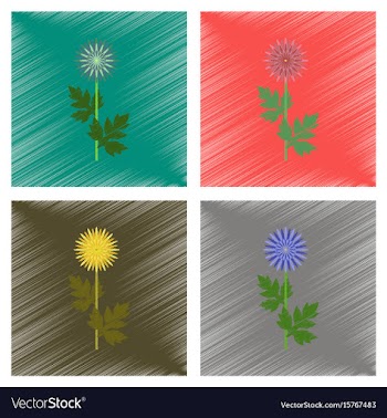 Assembly flat shading style flower vector image