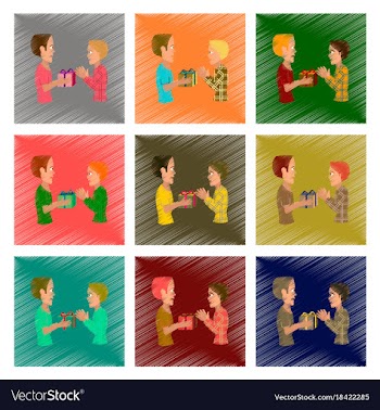 Assembly flat shading style friends gift vector image
