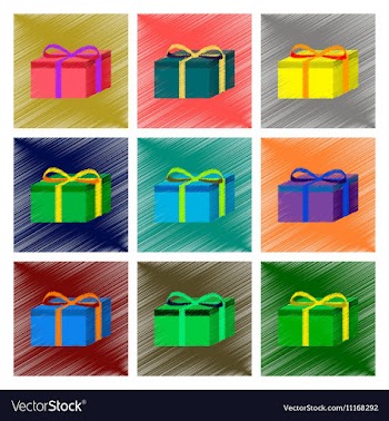 Assembly flat shading style gift box vector image