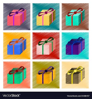 Assembly flat shading style gift box vector image