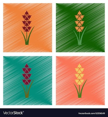 Assembly flat shading style gladiolus vector image