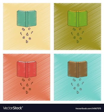 Assembly flat shading style icon alphabet book vector image