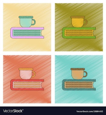 Assembly flat shading style icon book cup vector image