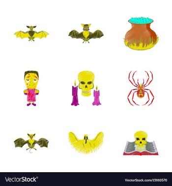 Assembly flat shading style icon book skull ghost vector image