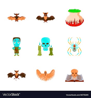 Assembly flat shading style icon book skull ghost vector image