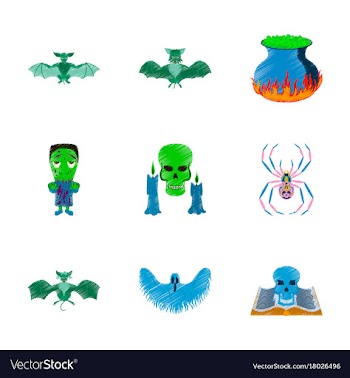 Assembly flat shading style icon book skull ghost vector image