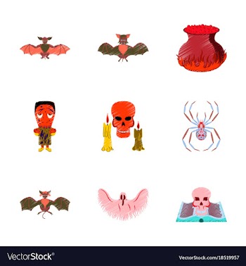 Assembly flat shading style icon book skull ghost vector image