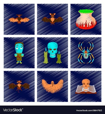 Assembly flat shading style icon book skull ghost vector image