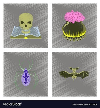 Assembly flat shading style icon book skull vector image