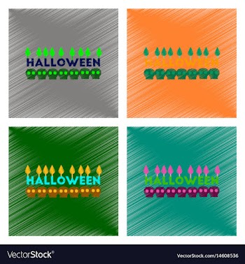Assembly flat shading style icon candle halloween vector image
