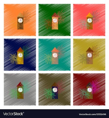 Assembly flat shading style icon christmas clock vector image