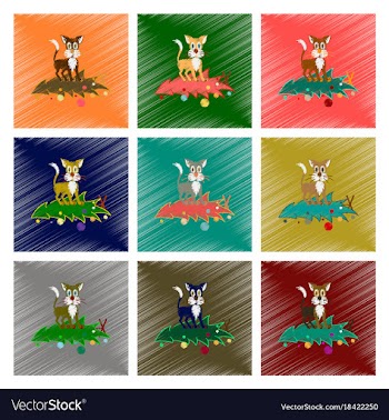 Assembly flat shading style icon christmas tree vector image