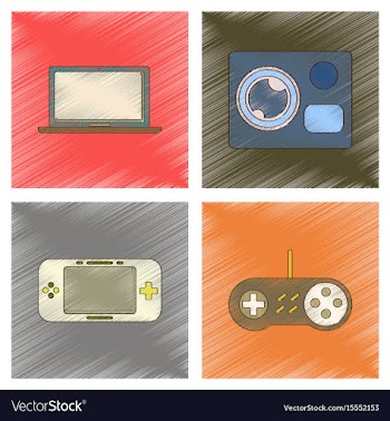 Assembly flat shading style icon computer game vector image