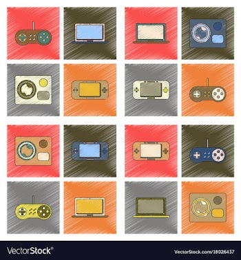 Assembly flat shading style icon computer game vector image