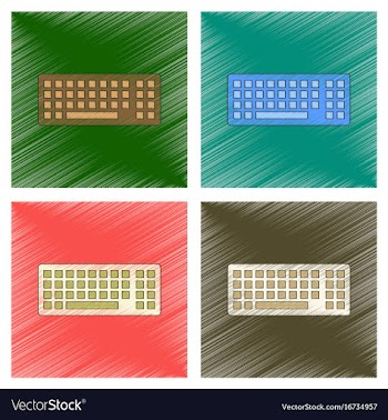 Assembly flat shading style icon computer keyboard vector image