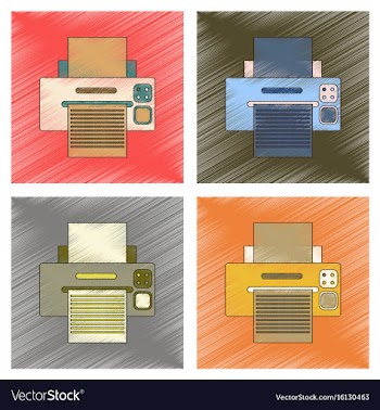 Assembly flat shading style icon computer printer vector image
