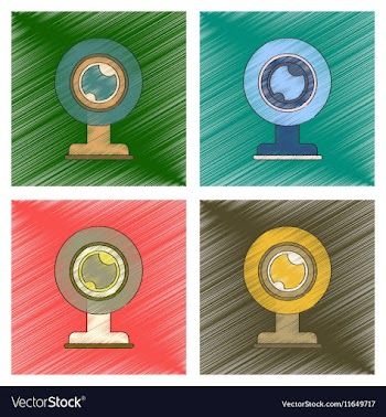 Assembly flat shading style icon computer Webcam vector image