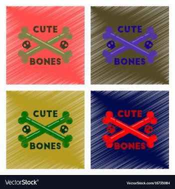 Assembly flat shading style icon cross bones vector image