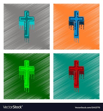 Assembly flat shading style icon cross the blood vector image