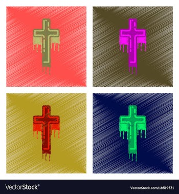 Assembly flat shading style icon cross the blood vector image