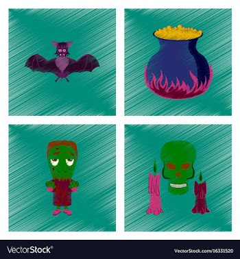 Assembly flat shading style icon cute bat potion vector image