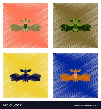 Assembly flat shading style icon cute bat vector image