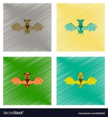 Assembly flat shading style icon cute bat vector image