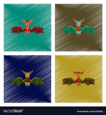 Assembly flat shading style icon cute bat vector image
