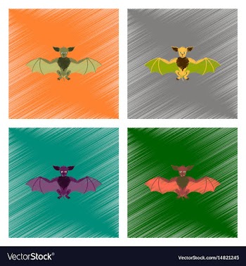 Assembly flat shading style icon cute bat vector image