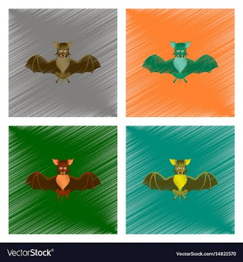 Assembly flat shading style icon cute bat vector image