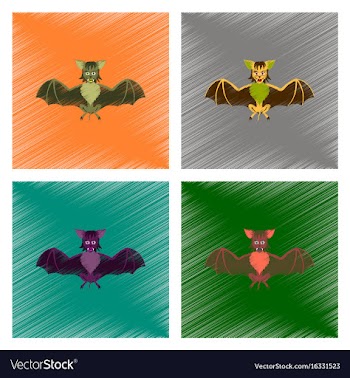 Assembly flat shading style icon cute bat vector image