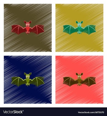 Assembly flat shading style icon cute bat vector image