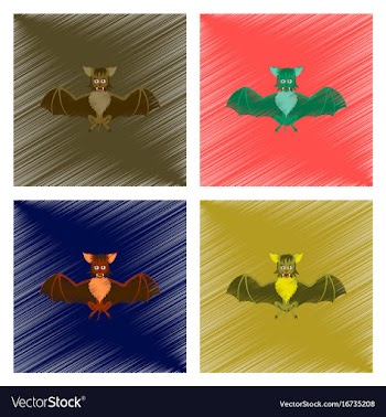Assembly flat shading style icon cute bat vector image