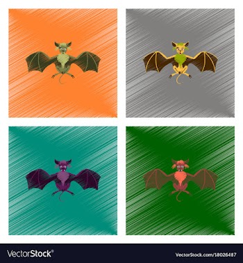 Assembly flat shading style icon cute bat vector image