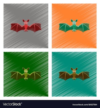Assembly flat shading style icon cute bat vector image