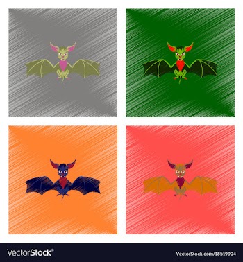 Assembly flat shading style icon cute bat vector image