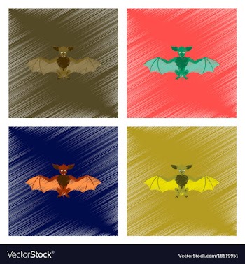Assembly flat shading style icon cute bat vector image