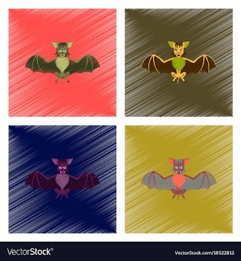 Assembly flat shading style icon cute bat vector image