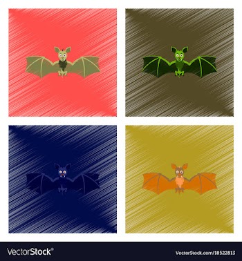 Assembly flat shading style icon cute bat vector image