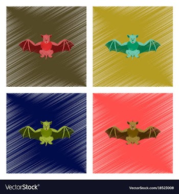 Assembly flat shading style icon cute bat vector image