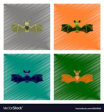 Assembly flat shading style icon cute bat vector image