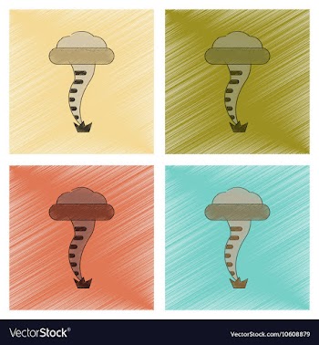 Assembly flat shading style icon disaster tornado vector image